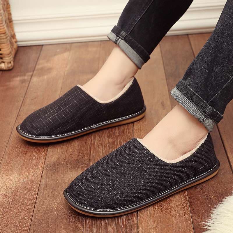 チェック柄あったかスリッパ