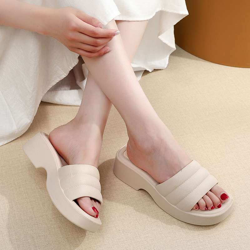 スリッパ クッション性抜群 マルチカラーウェッジサンダル