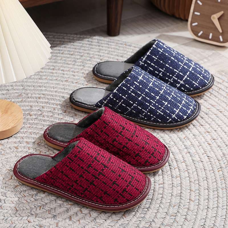 上品な格子柄 スリッパ