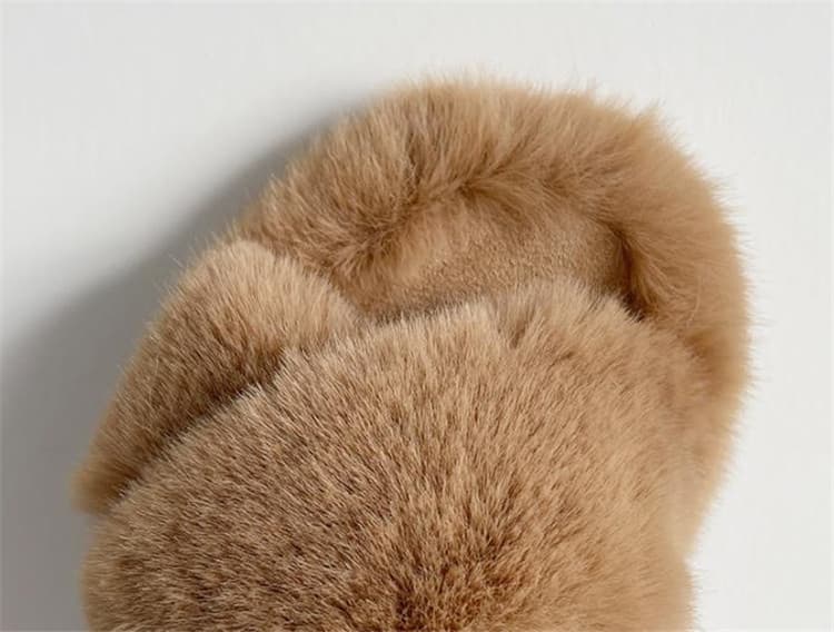 ふわふわファー厚底スリッパ レディース