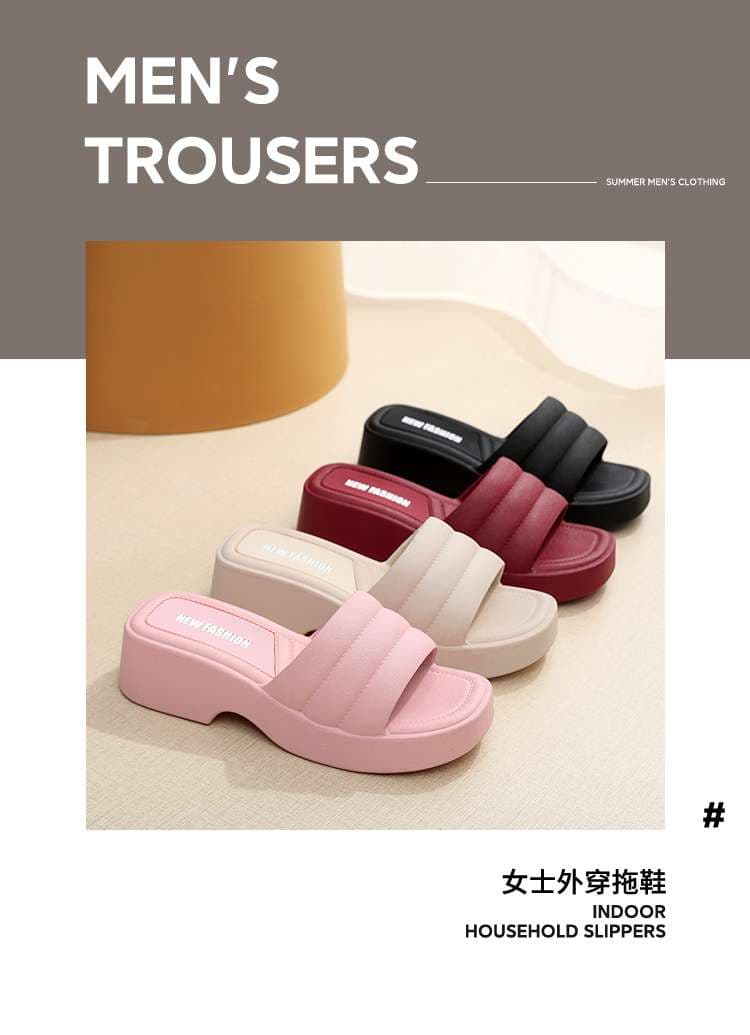 スリッパ クッション性抜群 マルチカラーウェッジサンダル