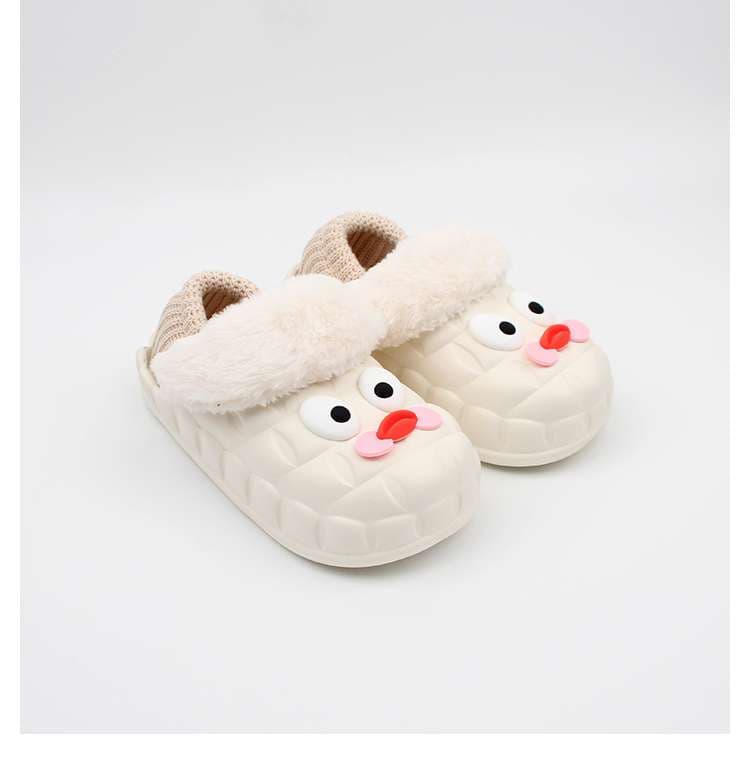 もこもこ動物顔クロッグスリッパ