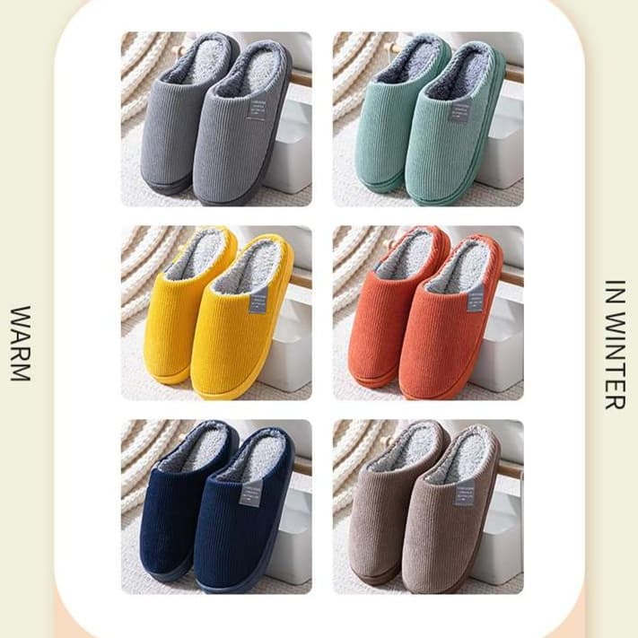 スリッパ コーデュロイ素材あったかスリッパ