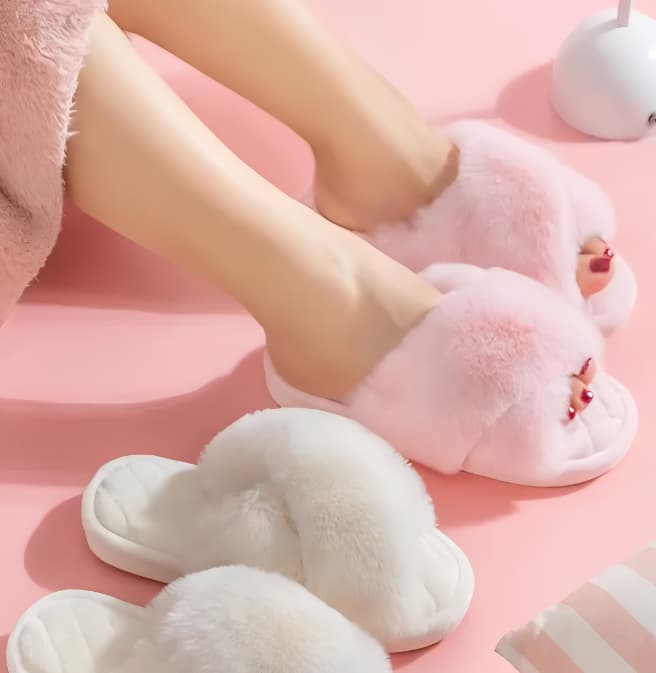 ふわもこクロスファーサンダル