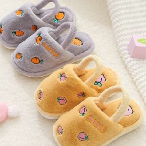 スリッパ フルーツ柄もこもこスリッパ