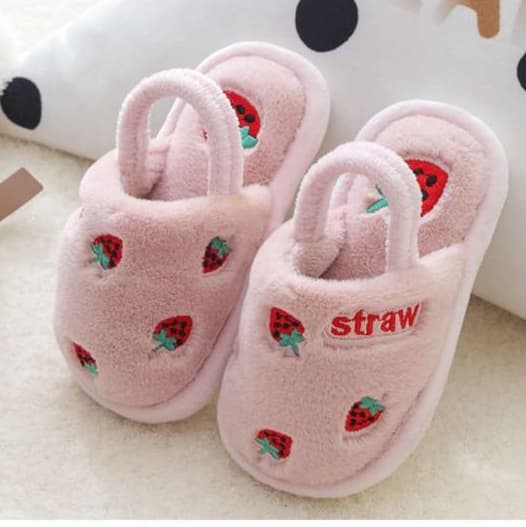 スリッパ フルーツ柄もこもこスリッパ