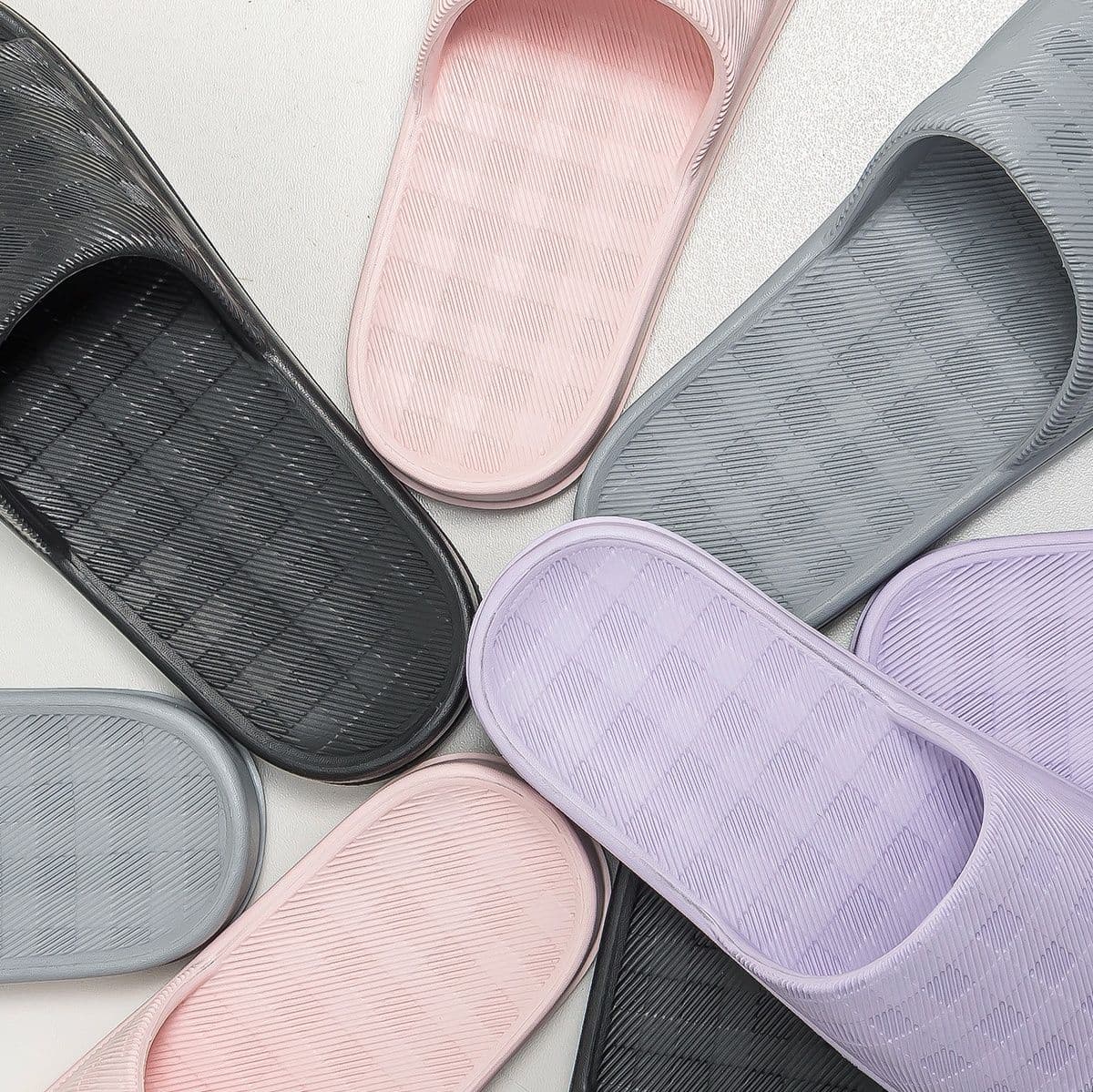 スリッパ 格子模様の快適サンダルスリッパ