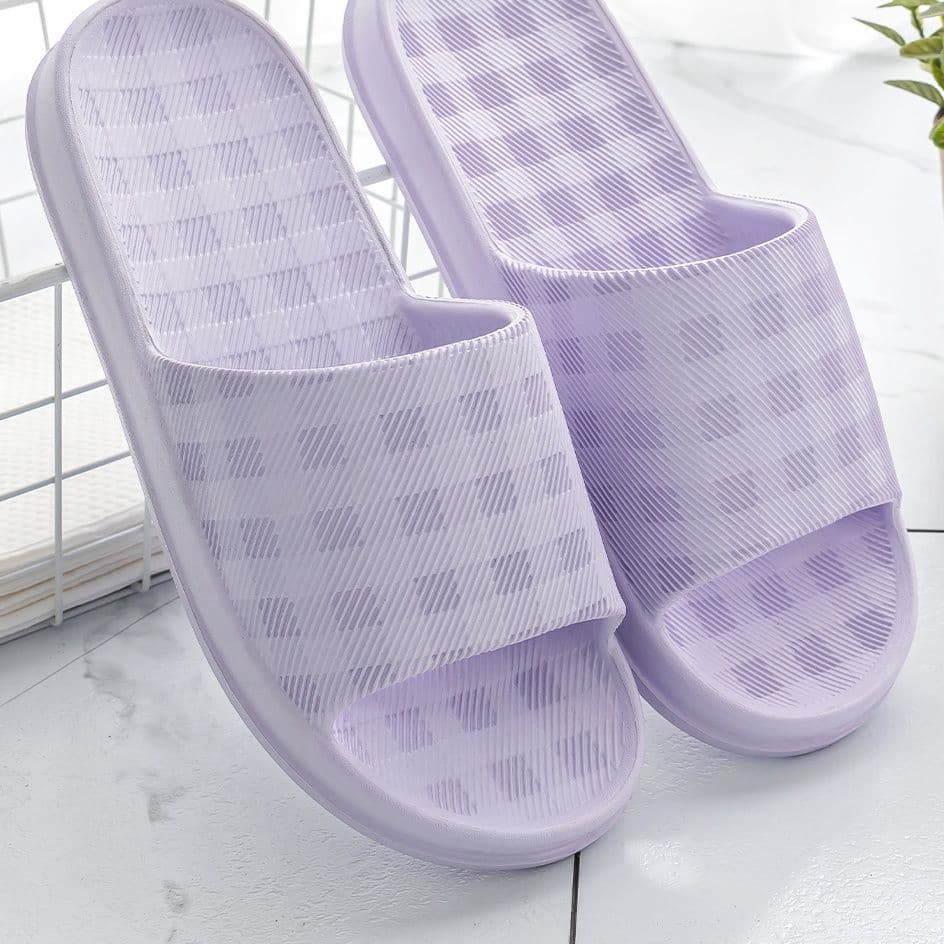 スリッパ 格子模様の快適サンダルスリッパ