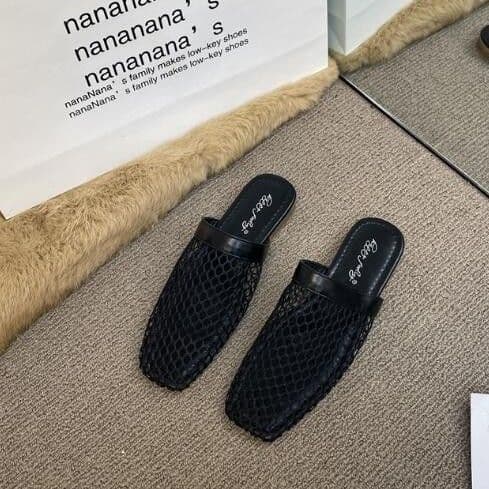 レディース おしゃれバレエ風 編み込み スリッパ 全2色