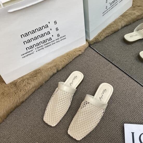 レディース おしゃれバレエ風 編み込み スリッパ 全2色