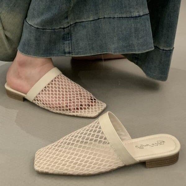 レディース おしゃれバレエ風 編み込み スリッパ 全2色