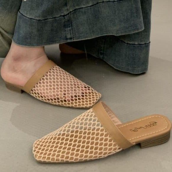 レディース おしゃれバレエ風 編み込み スリッパ 全2色