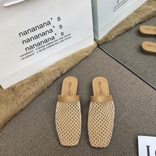 レディース おしゃれバレエ風 編み込み スリッパ 全2色