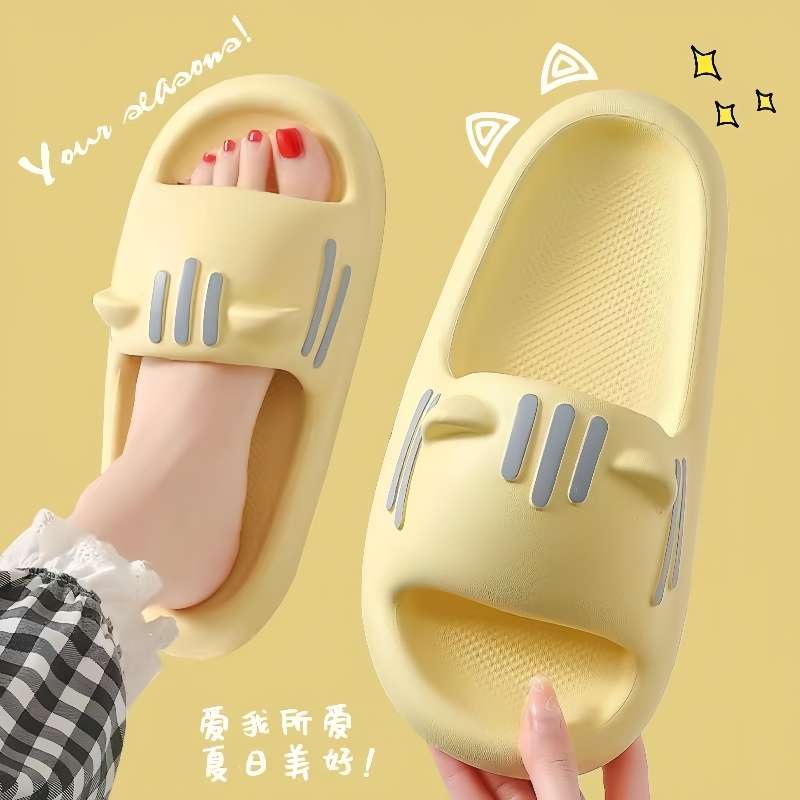 スリッパ ふわもこ猫耳スライドサンダル