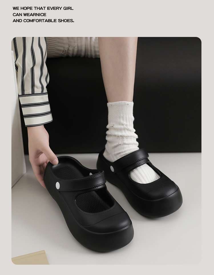 スリッパ モダンクロッグ風厚底サンダル