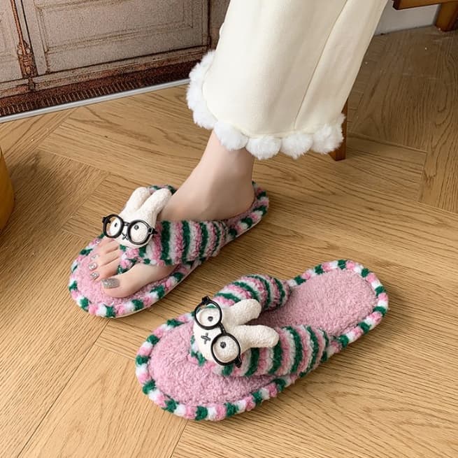 可愛いうさぎ耳もこもこスリッパ室内履きルームシューズ