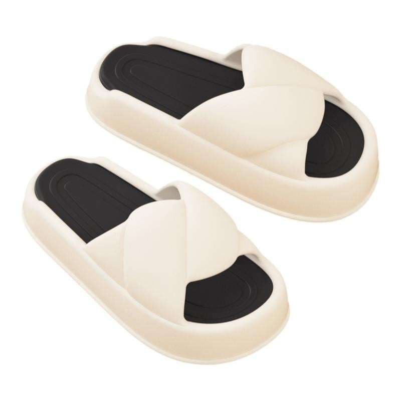 スリッパ クロスデザイン厚底サンダル