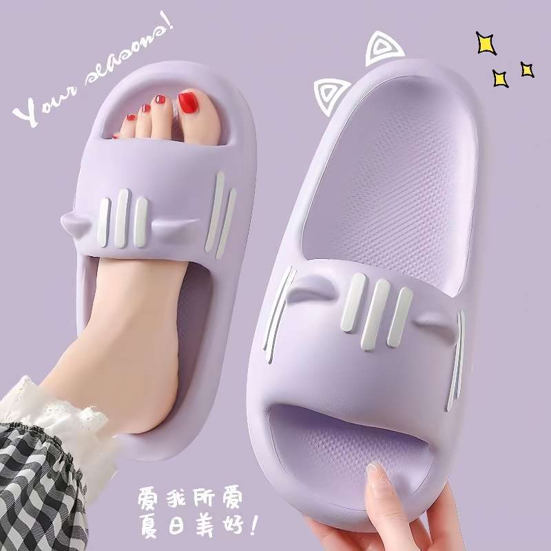 スリッパ ふわもこ猫耳スライドサンダル