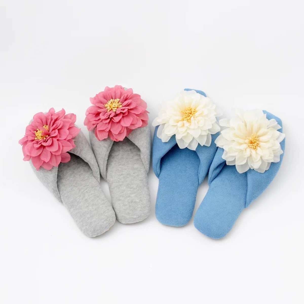 スリッパ 大輪の花が咲く ふわもこスリッパ