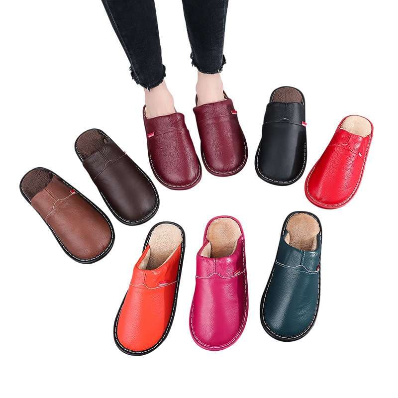 カラフル洗えるレザー調スリッパ