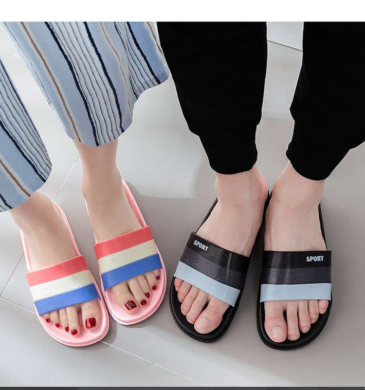 スリッパ カラフルストライプ サマースライド