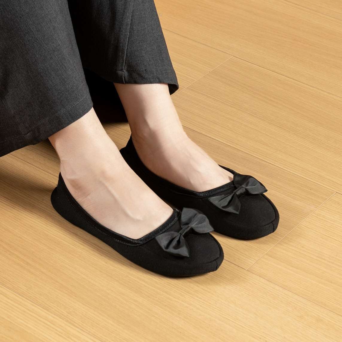 スリッパ 蝶結び付き携帯用スリッパ