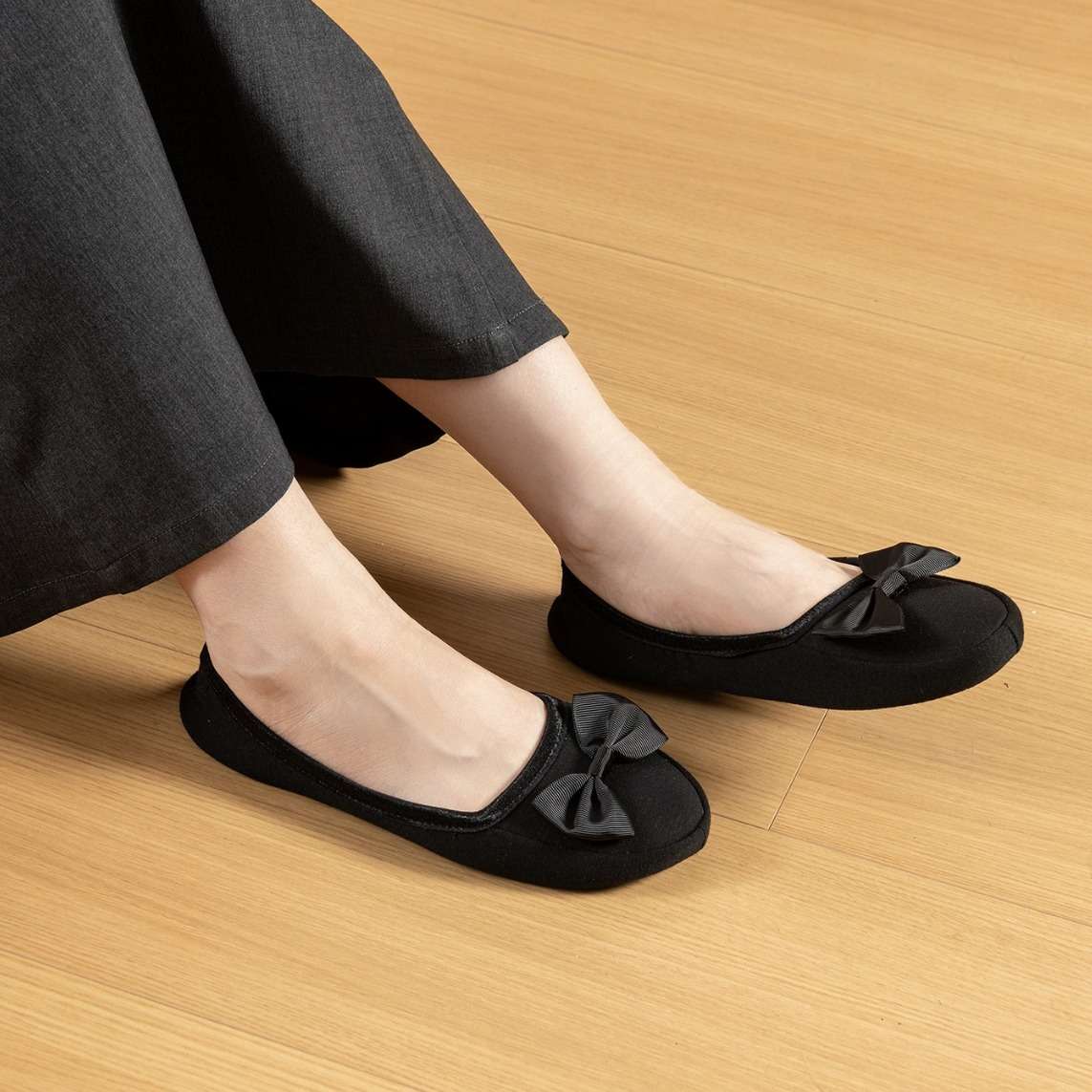 スリッパ 蝶結び付き携帯用スリッパ