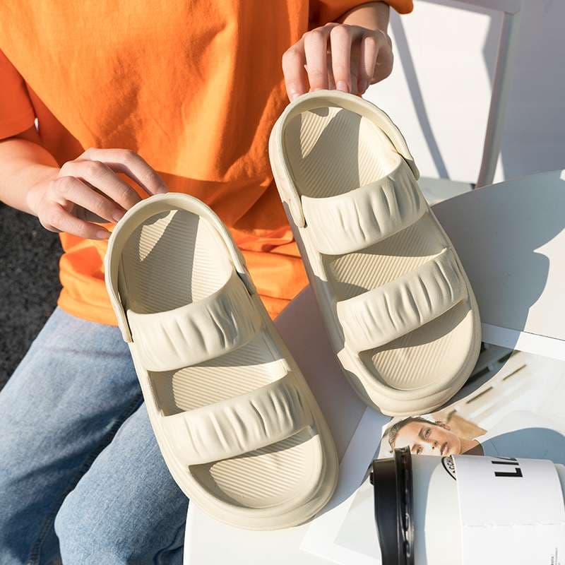 スリッパ クッション性抜群のダブルストラップサンダル