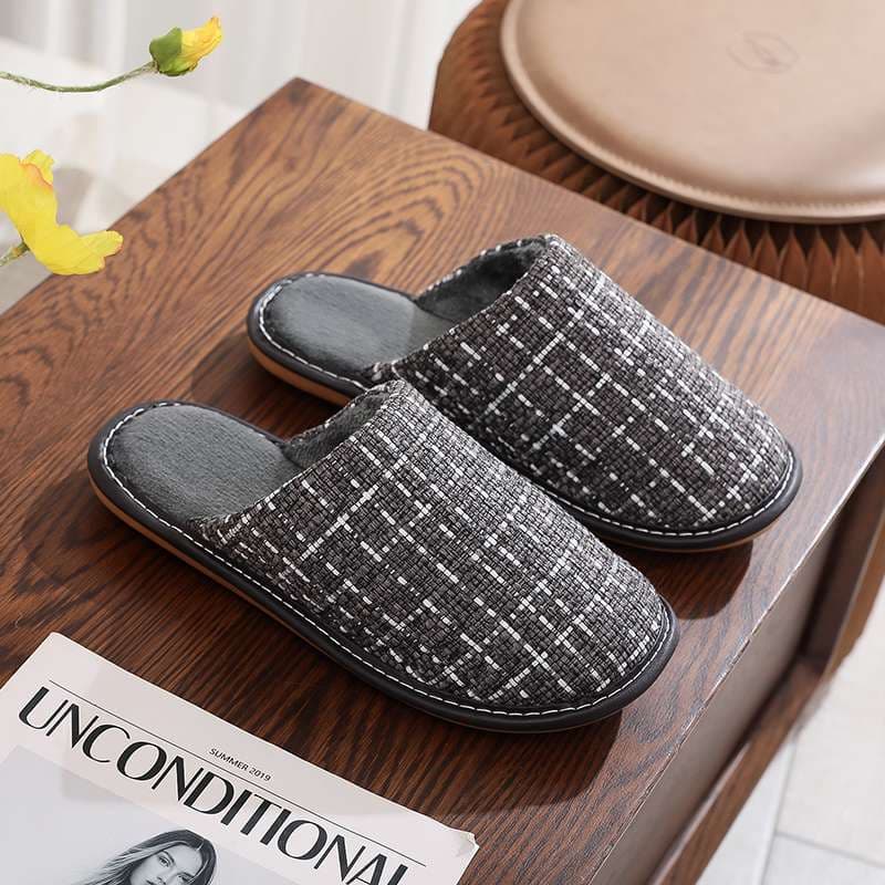 上品な格子柄 スリッパ