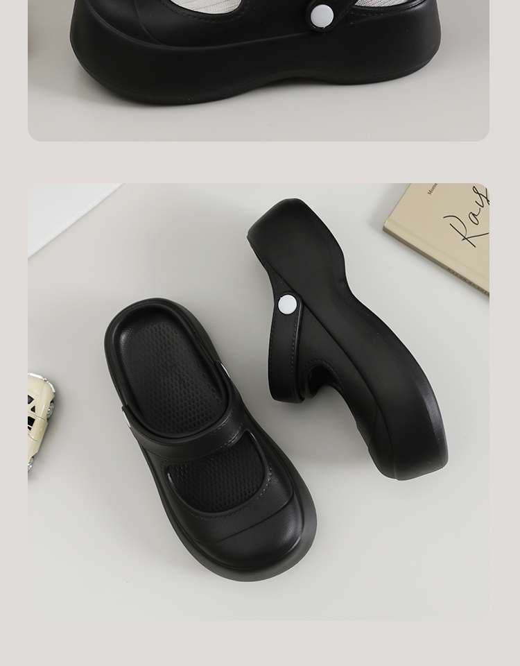 スリッパ モダンクロッグ風厚底サンダル
