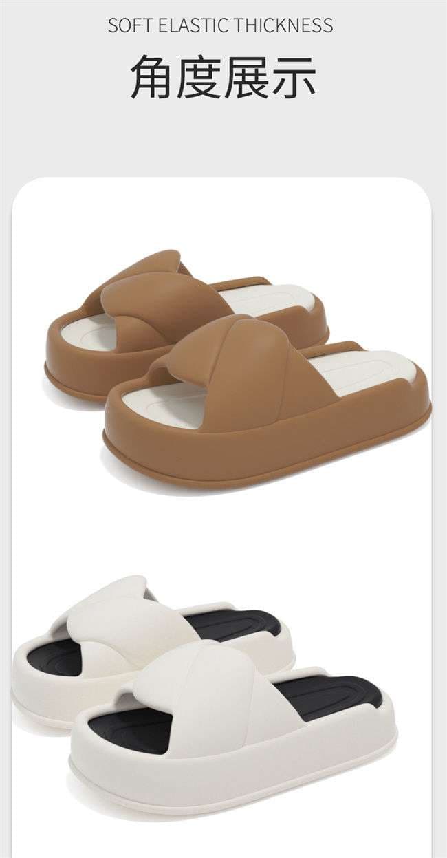 スリッパ クロスデザイン厚底サンダル