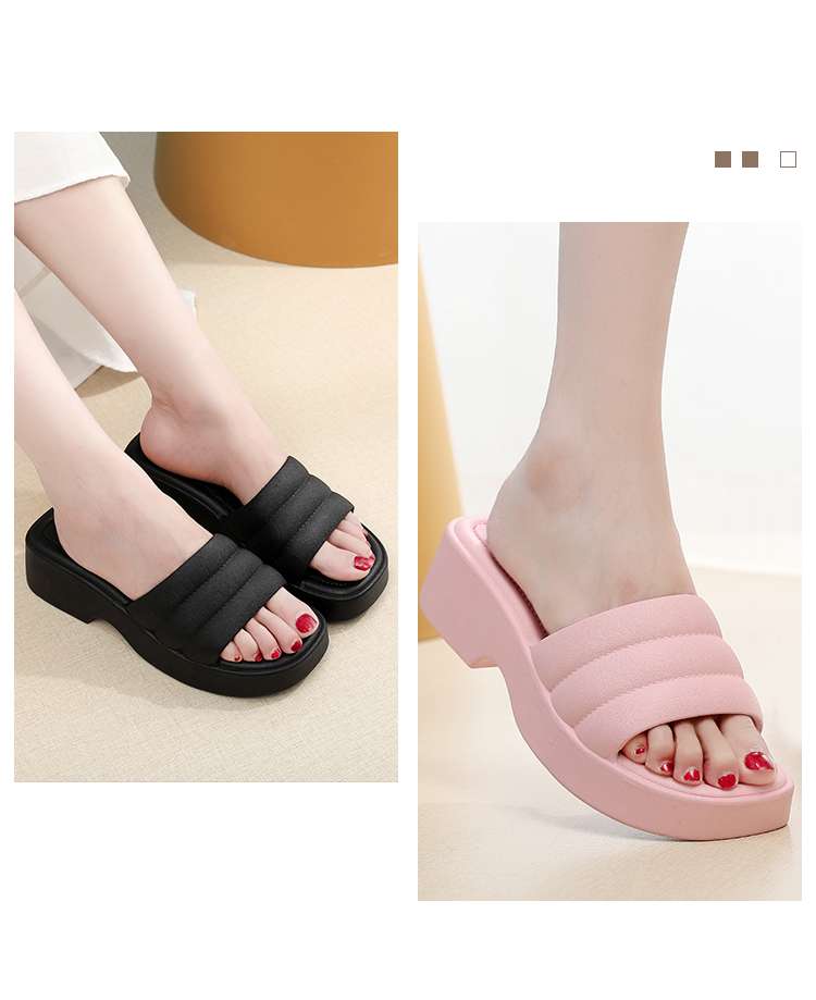 スリッパ クッション性抜群 マルチカラーウェッジサンダル