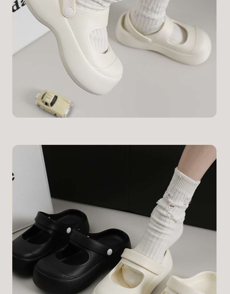 スリッパ モダンクロッグ風厚底サンダル