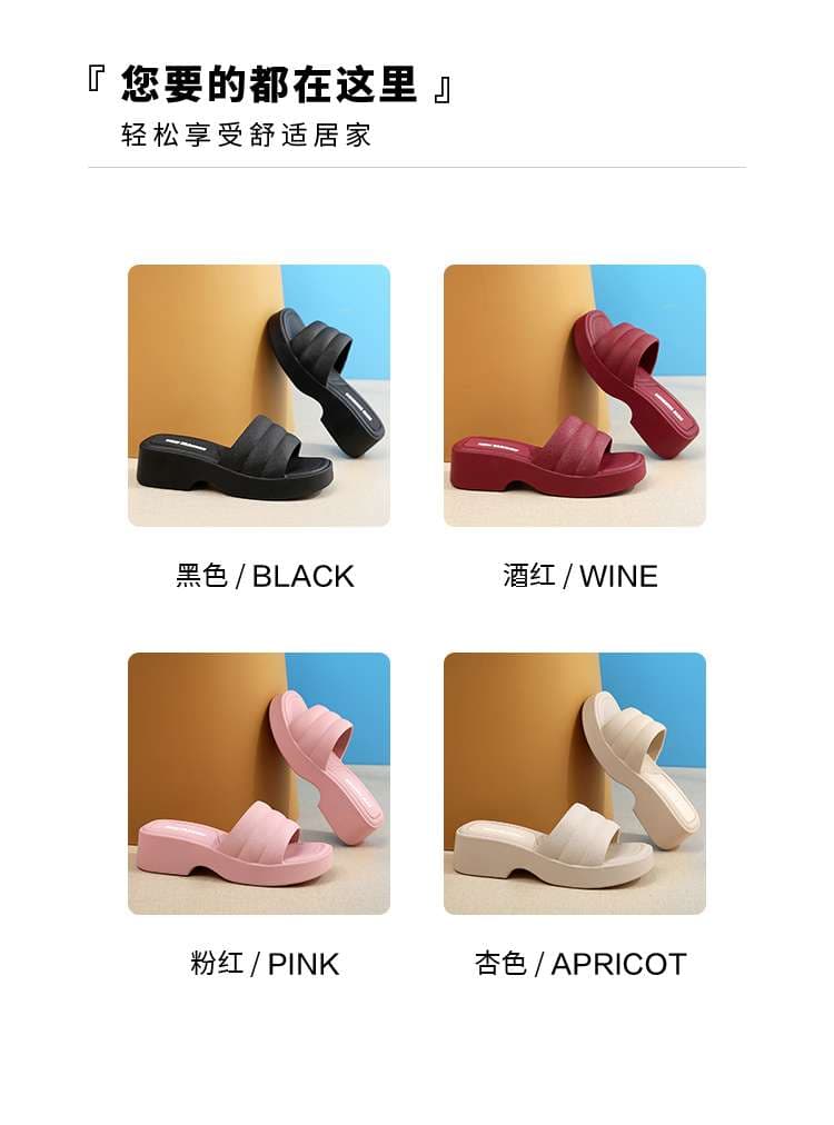 スリッパ クッション性抜群 マルチカラーウェッジサンダル