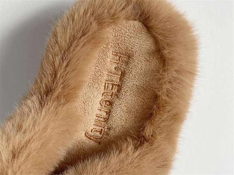 ふわふわファー厚底スリッパ レディース