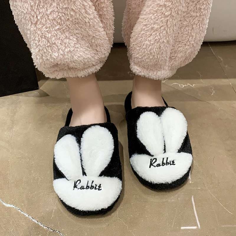 もふもふウサギハートスリッパ