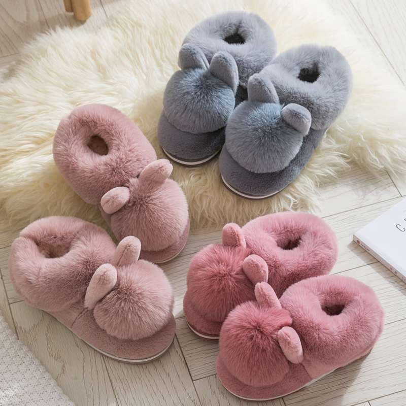 スリッパ もこもこうさぎ耳スリッパ