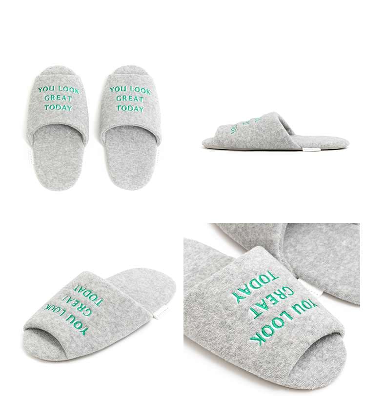 スリッパ ふわもこメッセージ入りルームサンダル