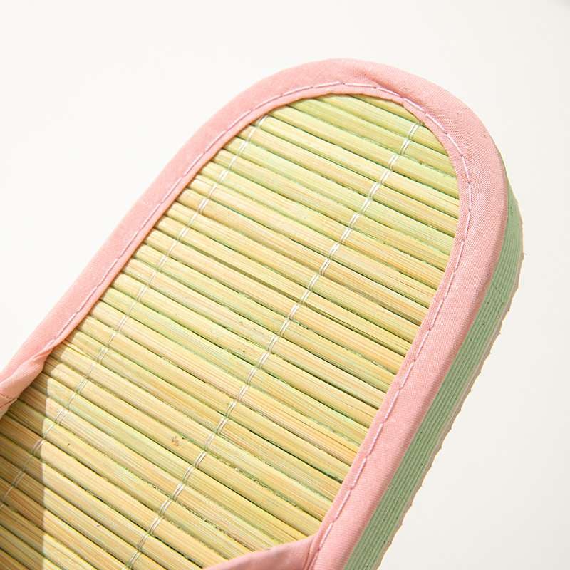 涼やか花柄オープントゥ畳スリッパ