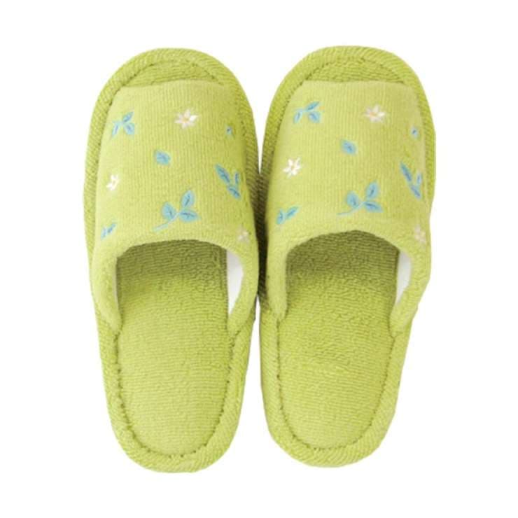 花柄刺繍入り洗えるルームスリッパ