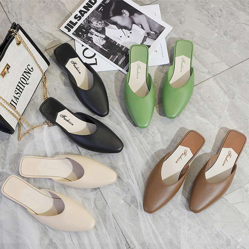 柔らかフラットミュールスリッパ