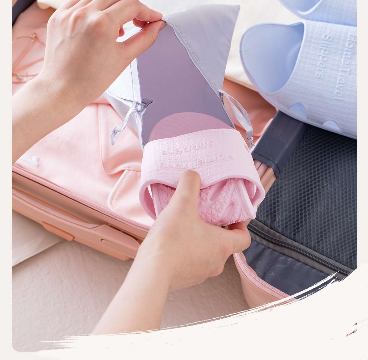 旅行用コンパクト収納スリッパ