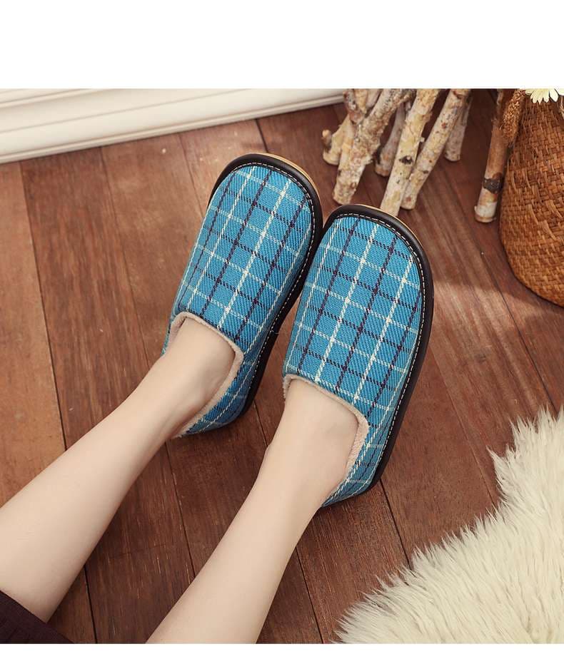 チェック柄あったかスリッパ