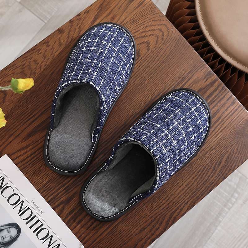 上品な格子柄 スリッパ