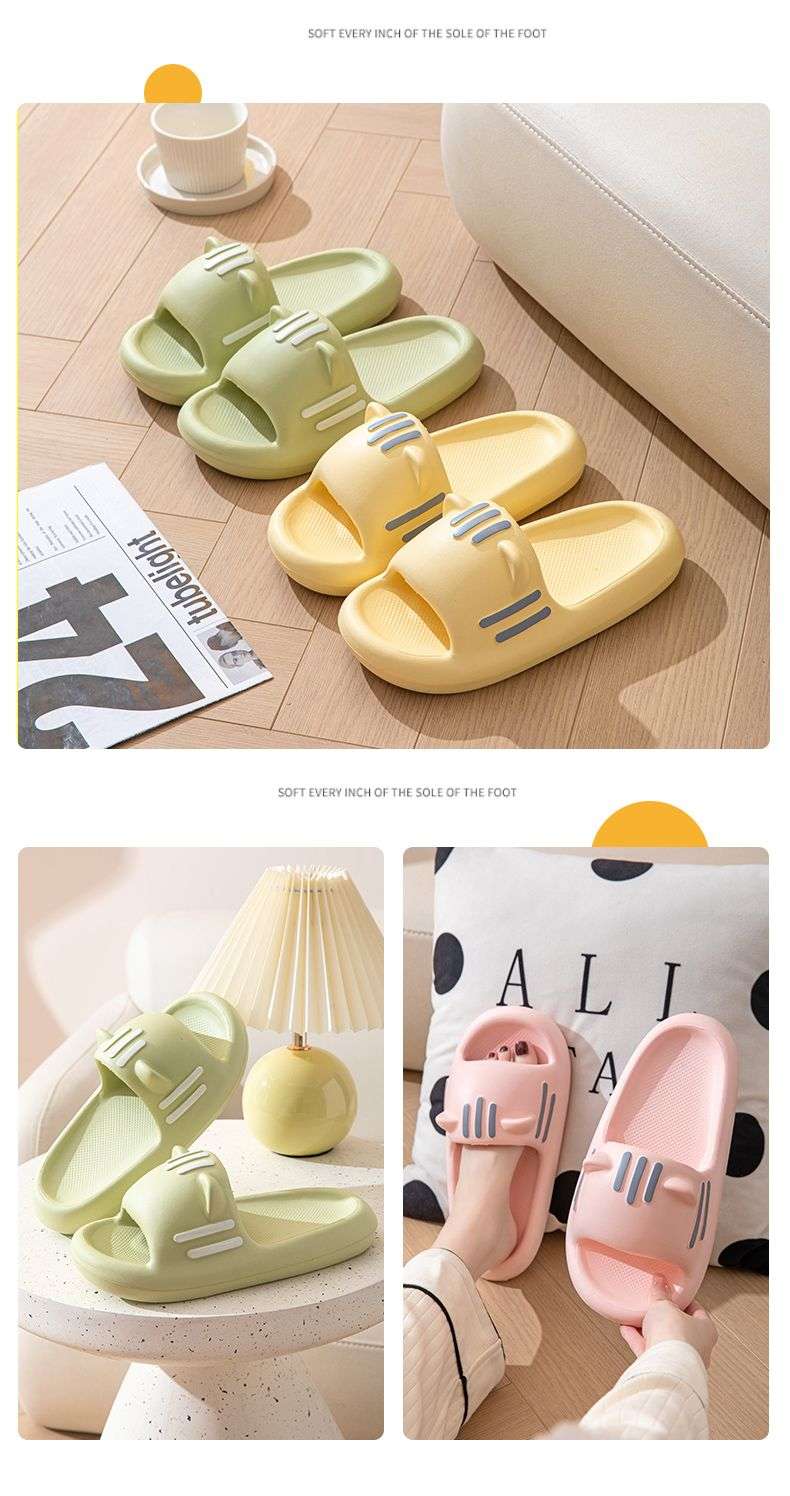 スリッパ ふわもこ猫耳スライドサンダル