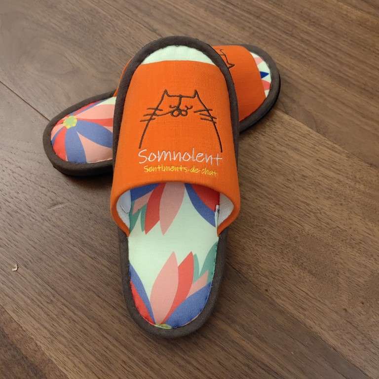 スリッパ ネコ顔デザイン 快適スリッパ