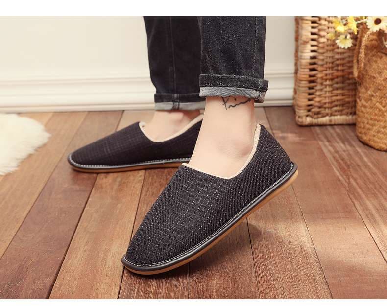 チェック柄あったかスリッパ