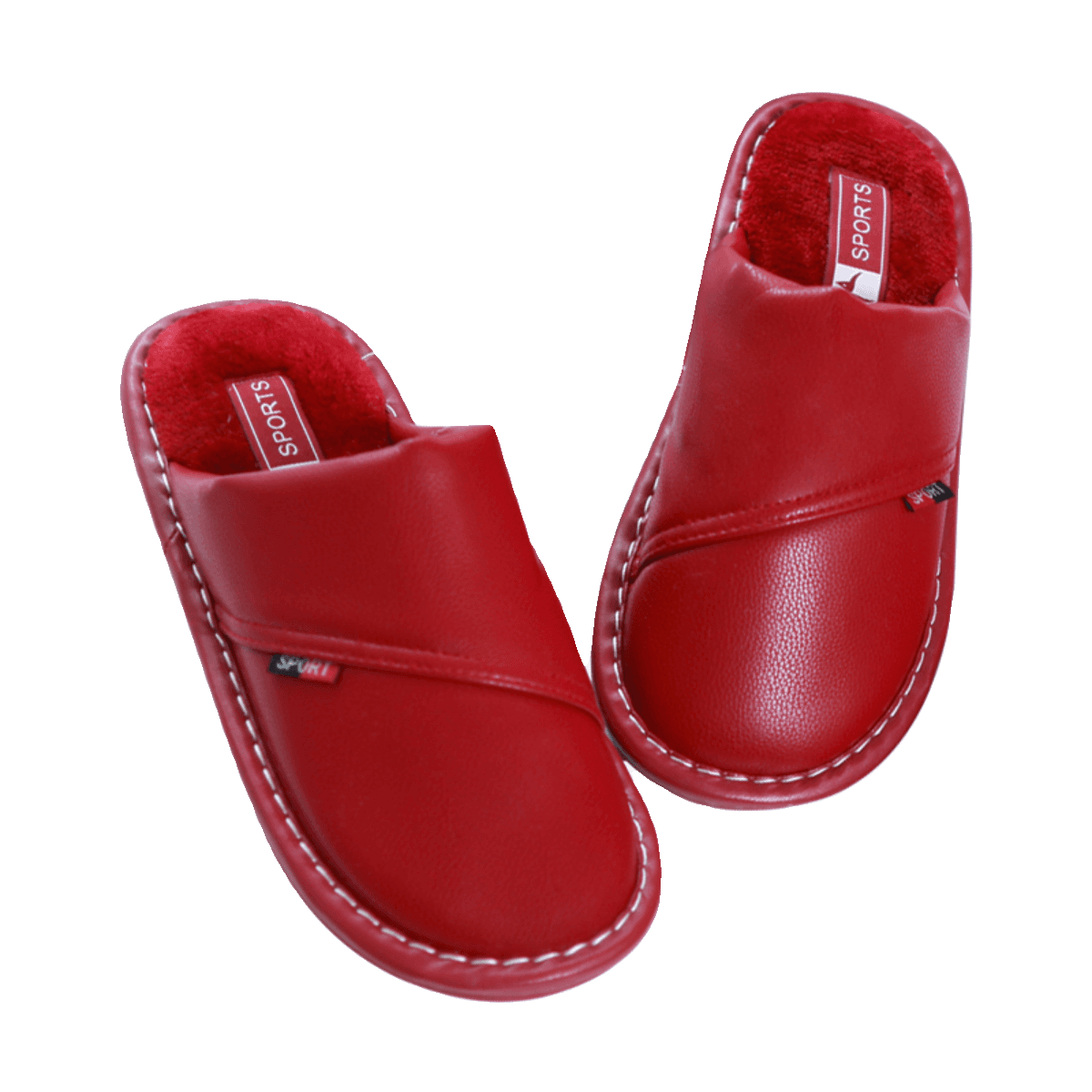 レザー調スポーツ室内スリッパ