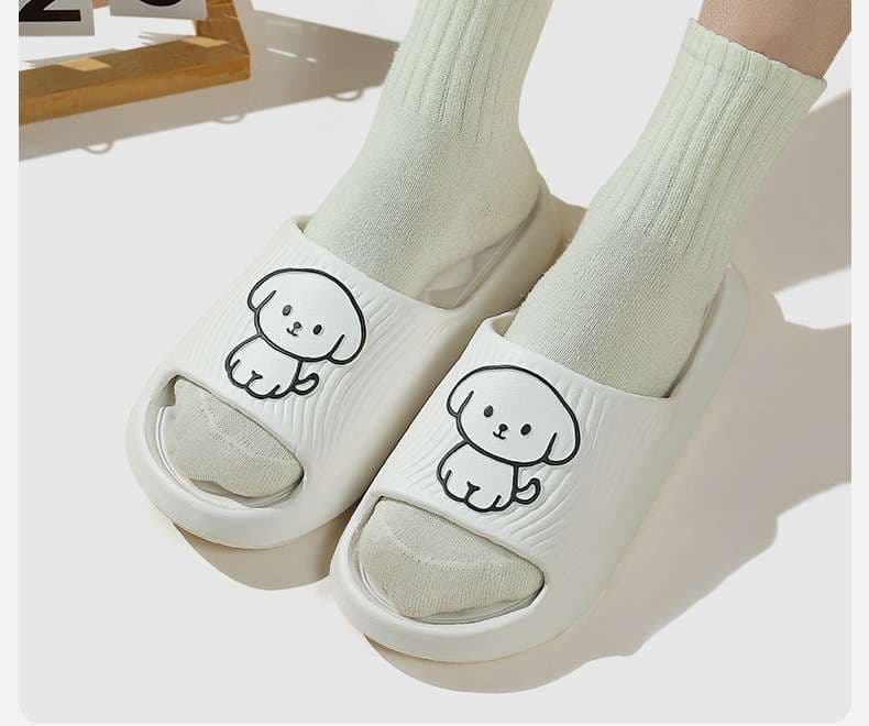 かわいい犬柄ソフトクッションスリッパ