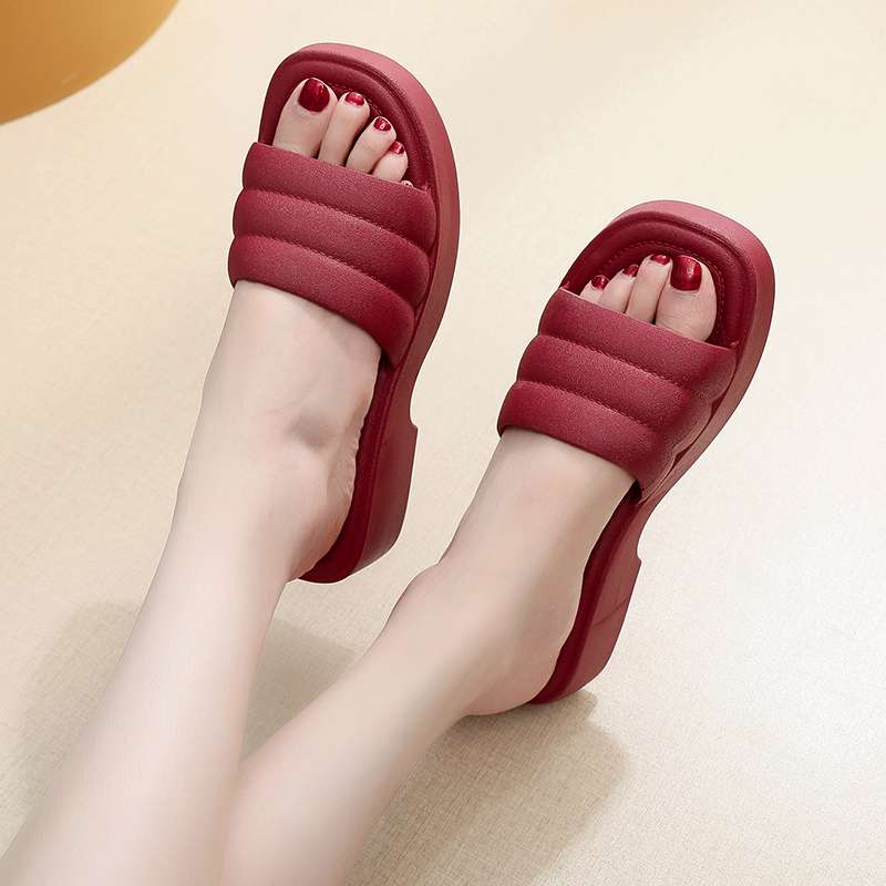 スリッパ クッション性抜群 マルチカラーウェッジサンダル